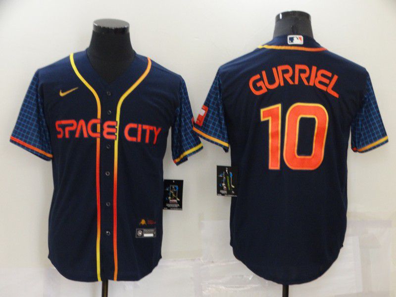 Men Houston Astros 10 Gurriel Blue City Edition Game Nike 2022 MLB Jersey